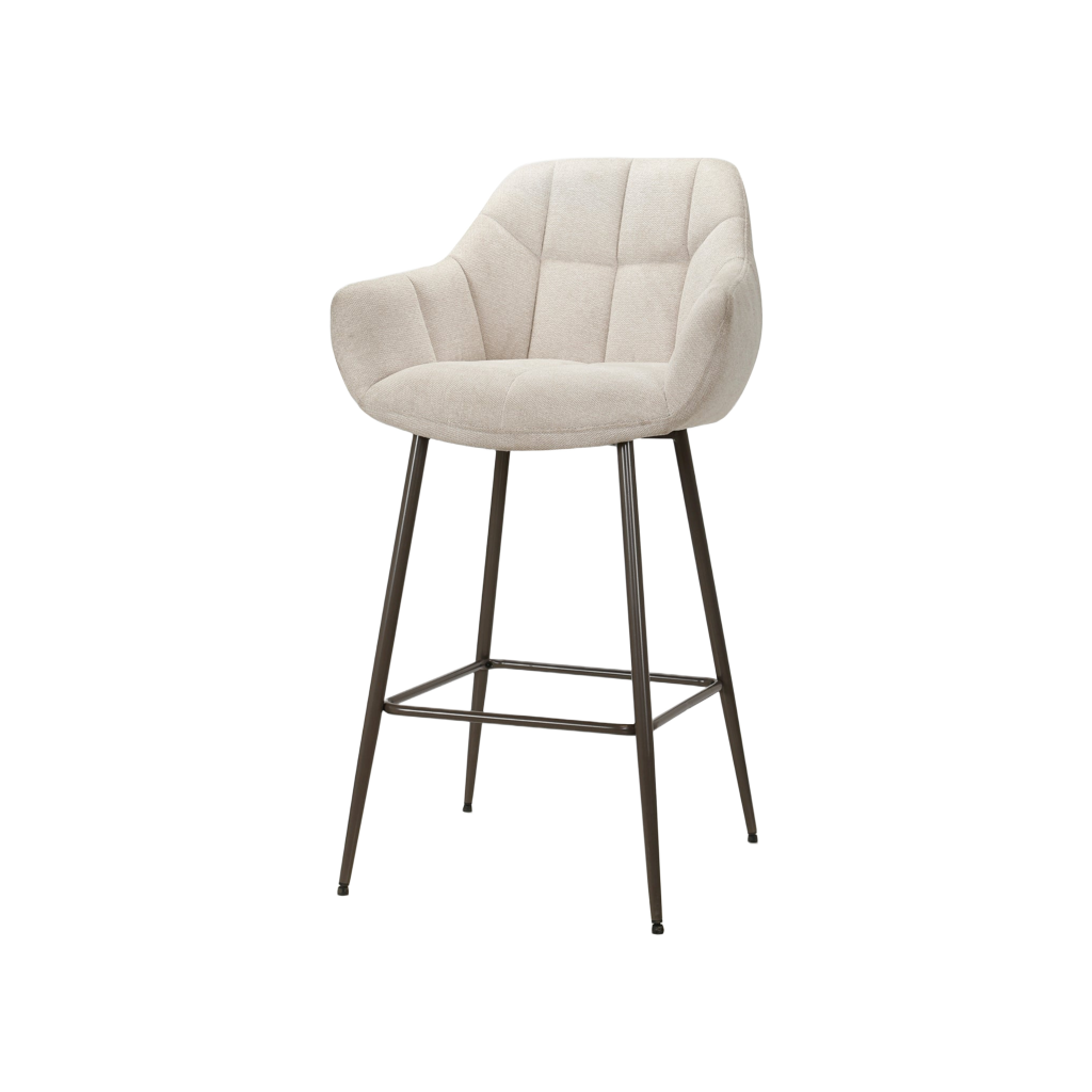 Hoge barkruk off-white met armleuning (set van 2)