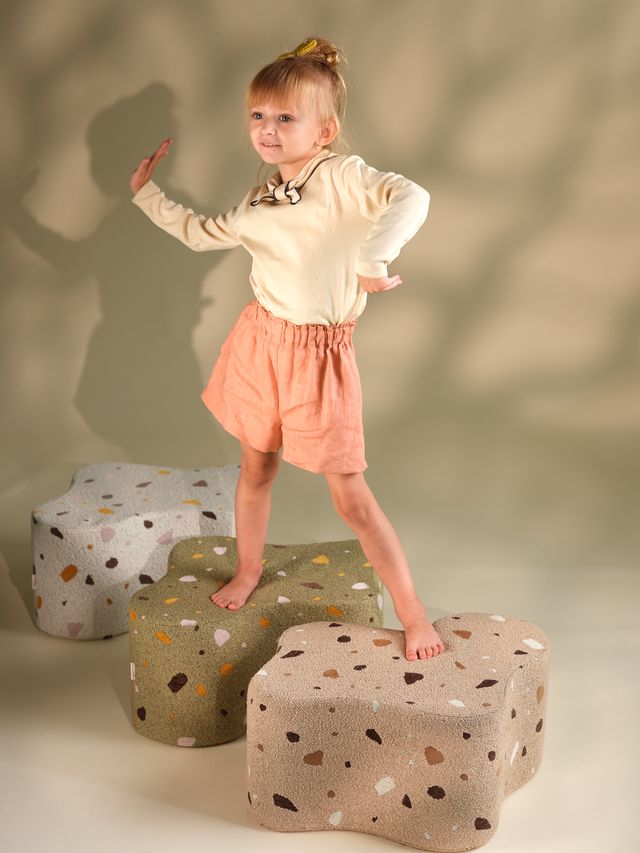 Wigiwama Terrazzo Cloud poef - bruin