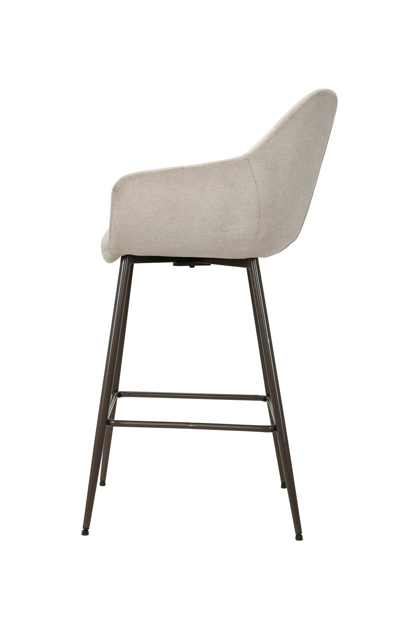 Hoge barkruk off-white met armleuning (set van 2)