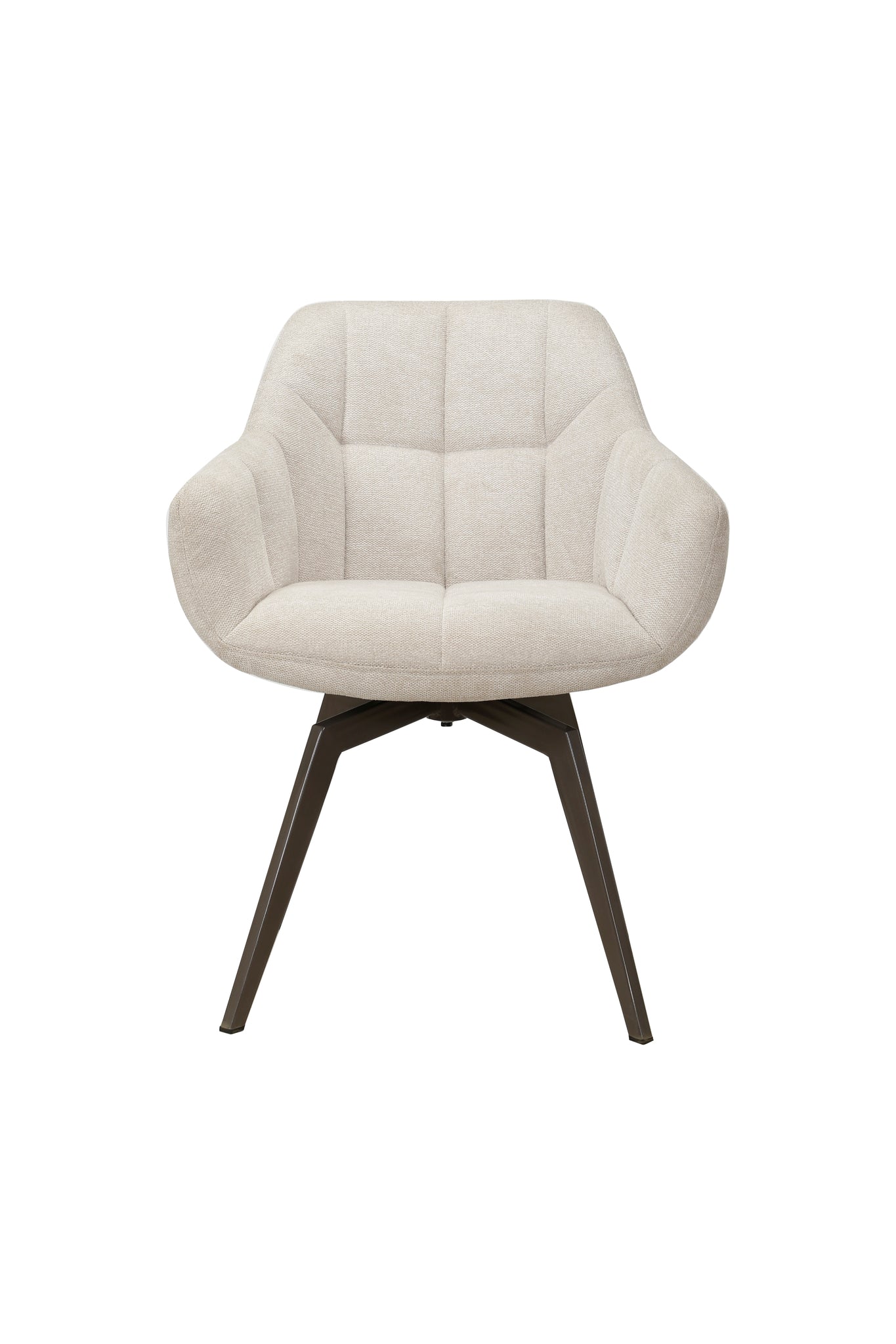 Eetkamerstoel offwhite met draaifunctie (set van 2)