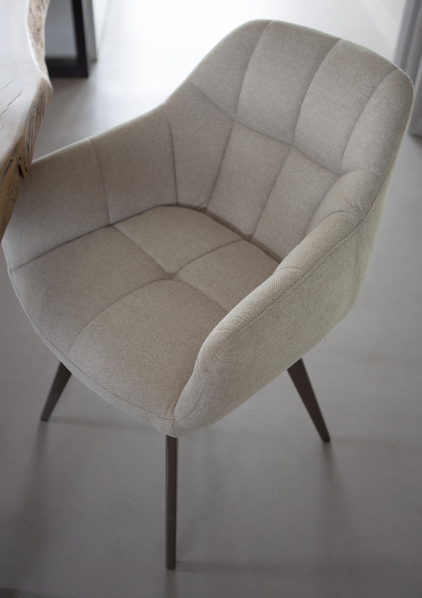 Eetkamerstoel offwhite met draaifunctie (set van 2)