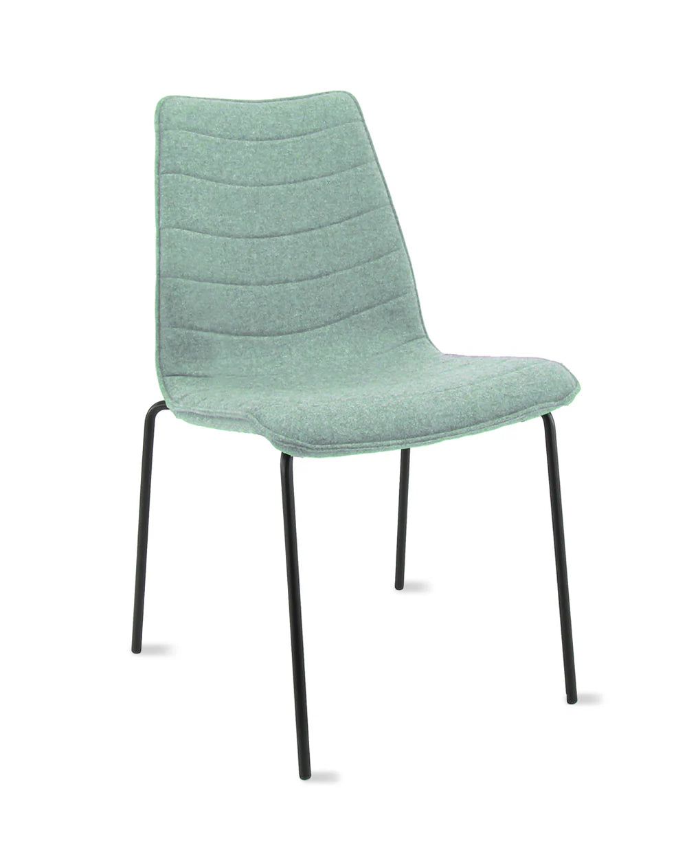 Workliving Verona Eetkamerstoel / Vergaderstoel - Wolvilt Fenice 455 zachtgroen - frame zwart