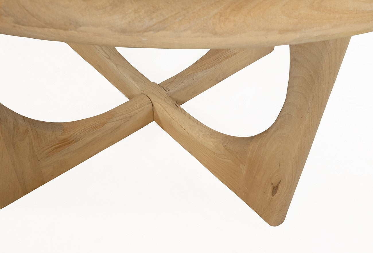 Eetkamertafel Ø130, Acaciahout Groovy Naturel