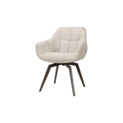 Eetkamerstoel offwhite met draaifunctie (set van 2)