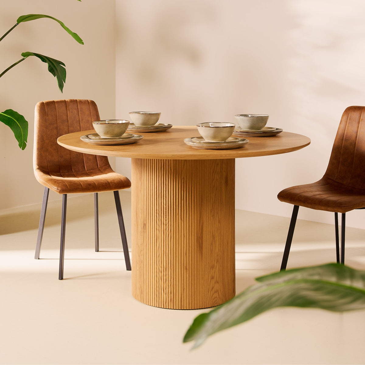 Eetkamerstoel Minsk - Microleer Cognac