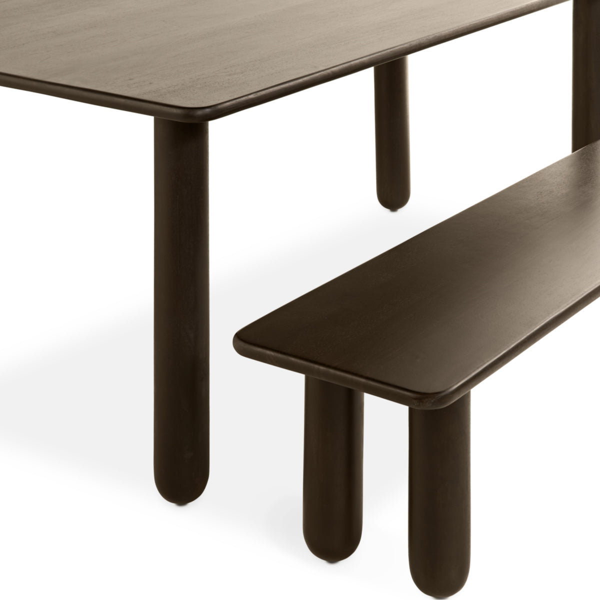 Eetbank Rondo - 220cm Donkerbruin