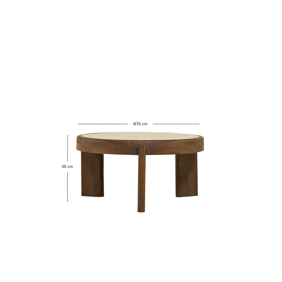 Salontafel Bora - Ø 75 cm, bruin