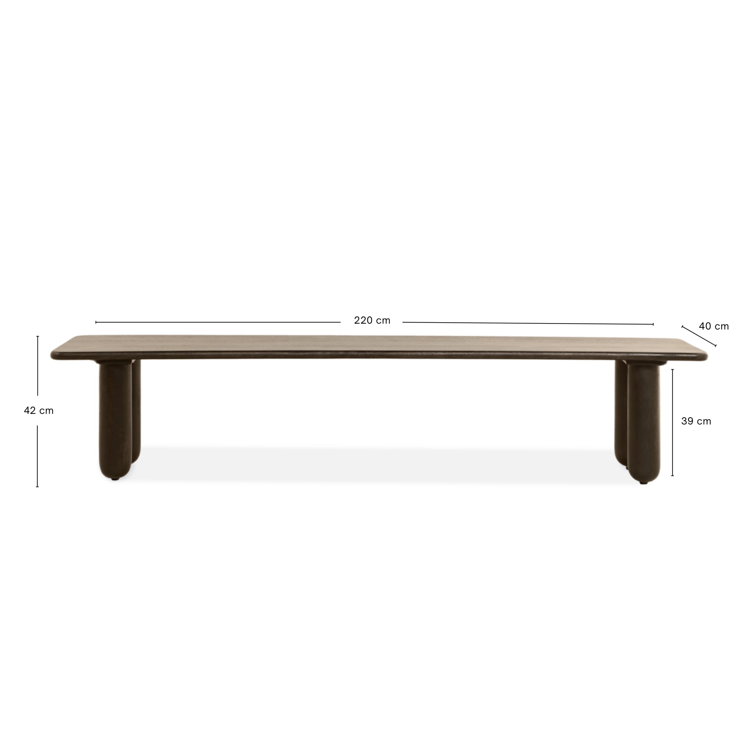 Eetbank Rondo - 220cm Donkerbruin