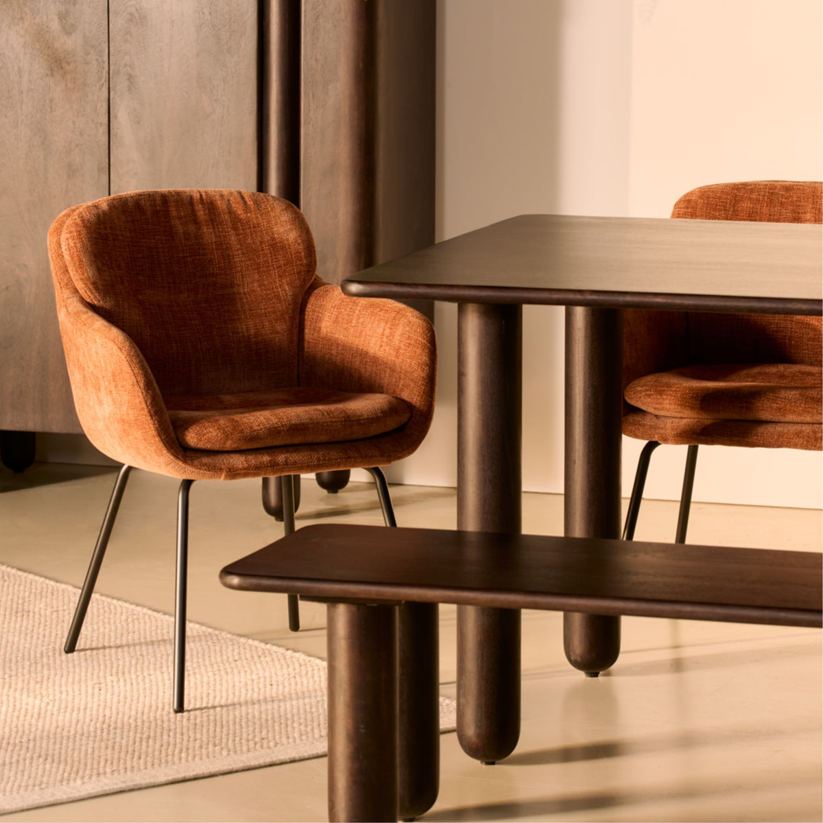 Eettafel Rondo - 200cm Donkerbruin