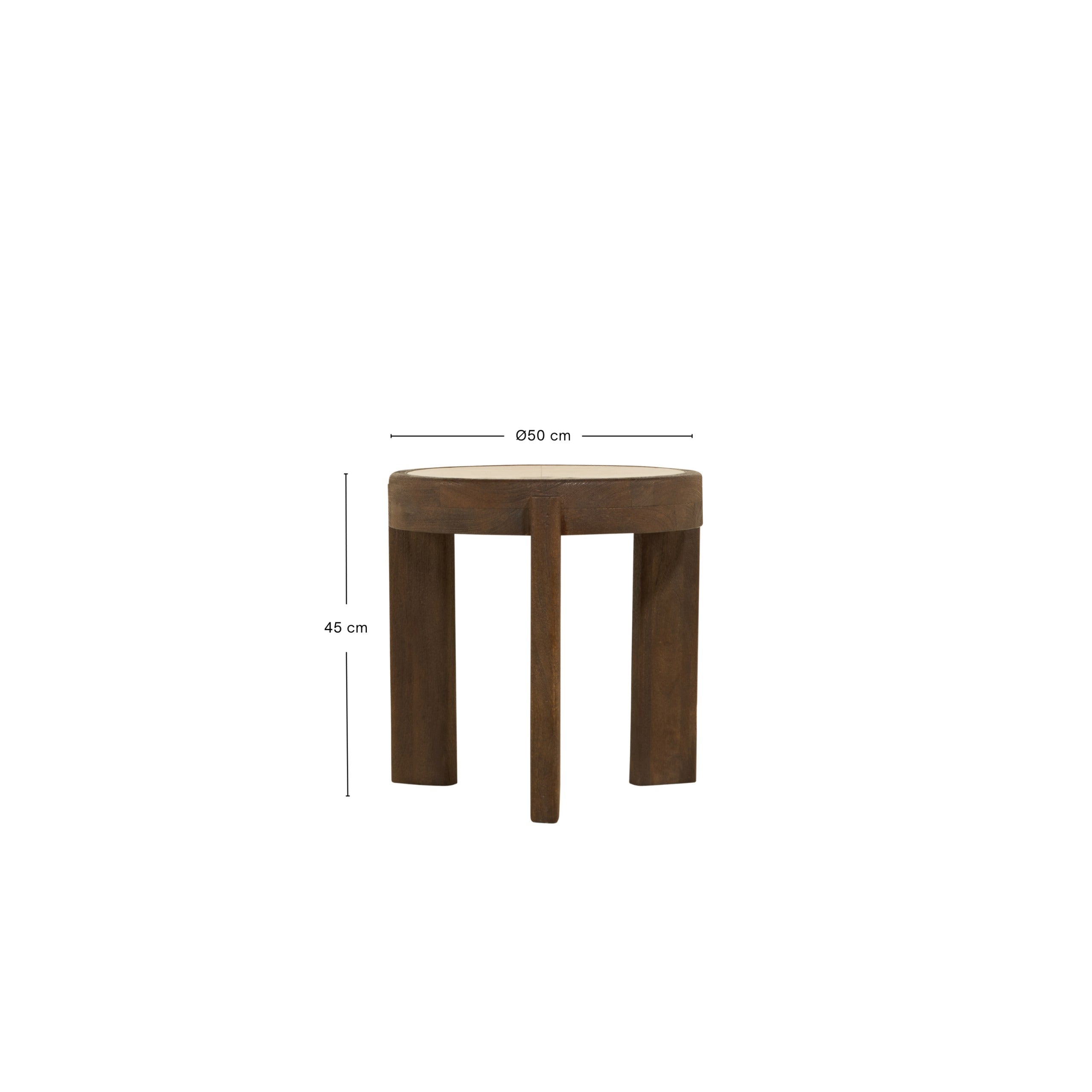 Bijzettafel Bora - Ø50cm Bruin