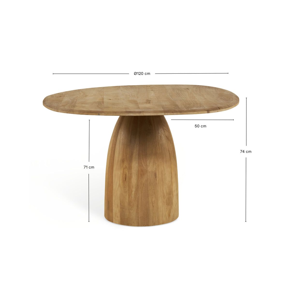 Eettafel Bora - Ø120cm Naturel