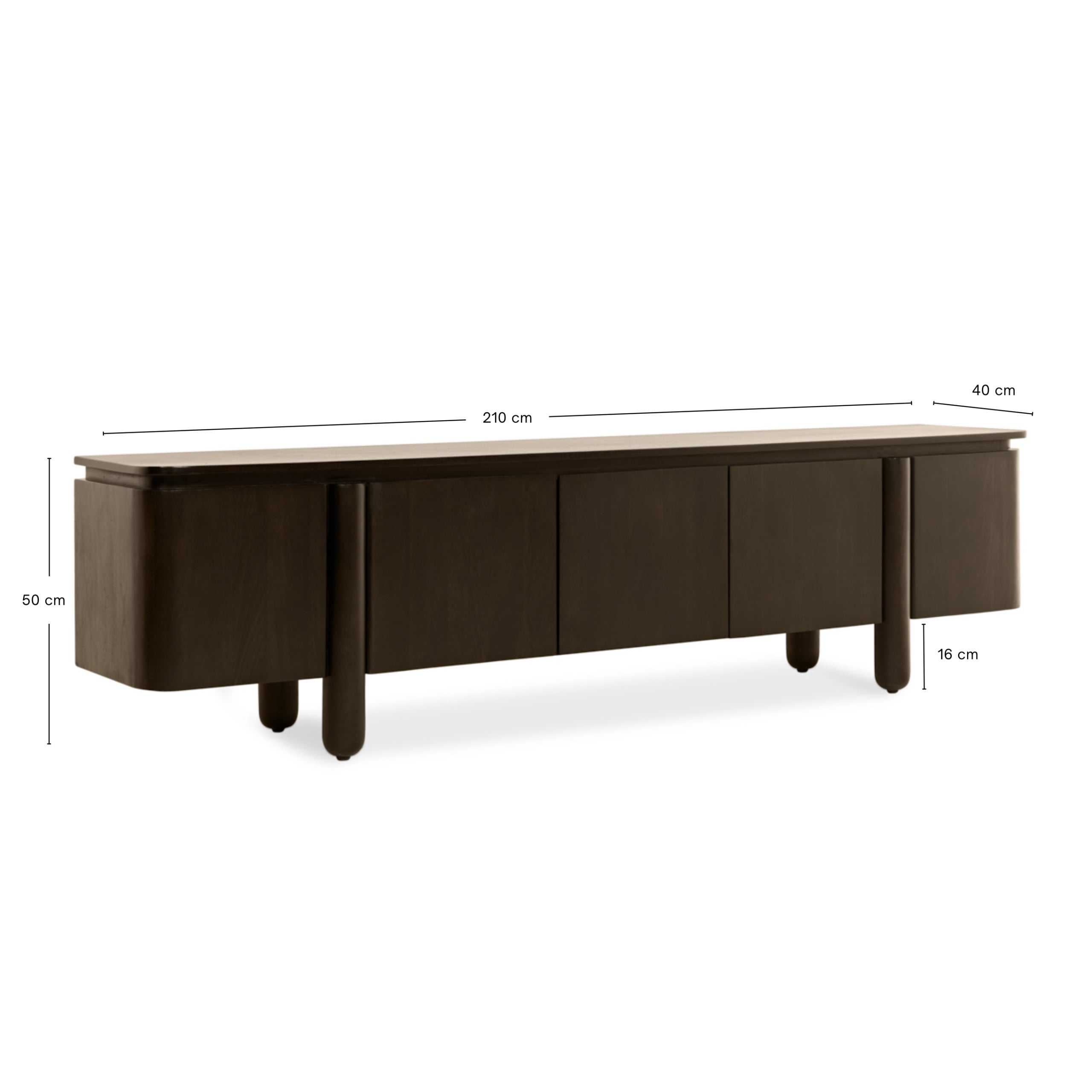 TV-Meubel Rondo - 210cm Donkerbruin