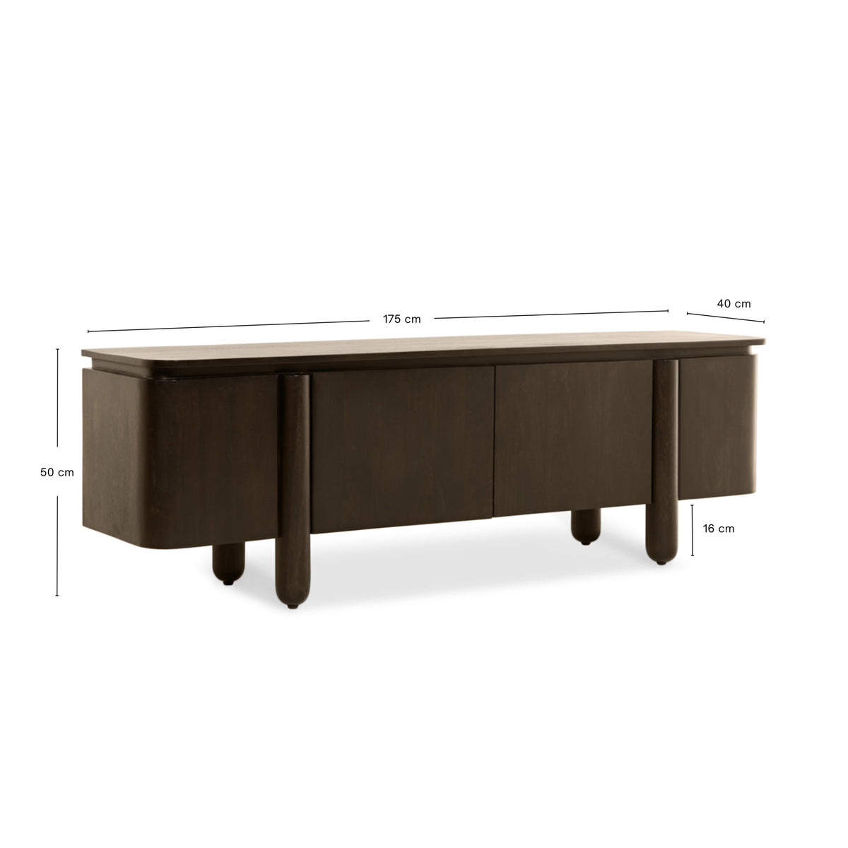 TV-meubel Rondo - 175 cm donkerbruin