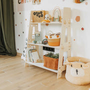 Montessori speelgoedkast, naturel hout