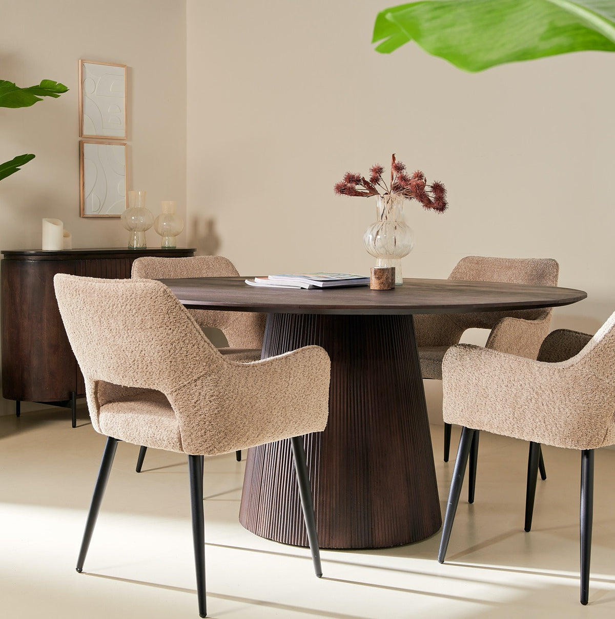 Mokka Ronde Eettafel Donkerbruin - Ø150cm