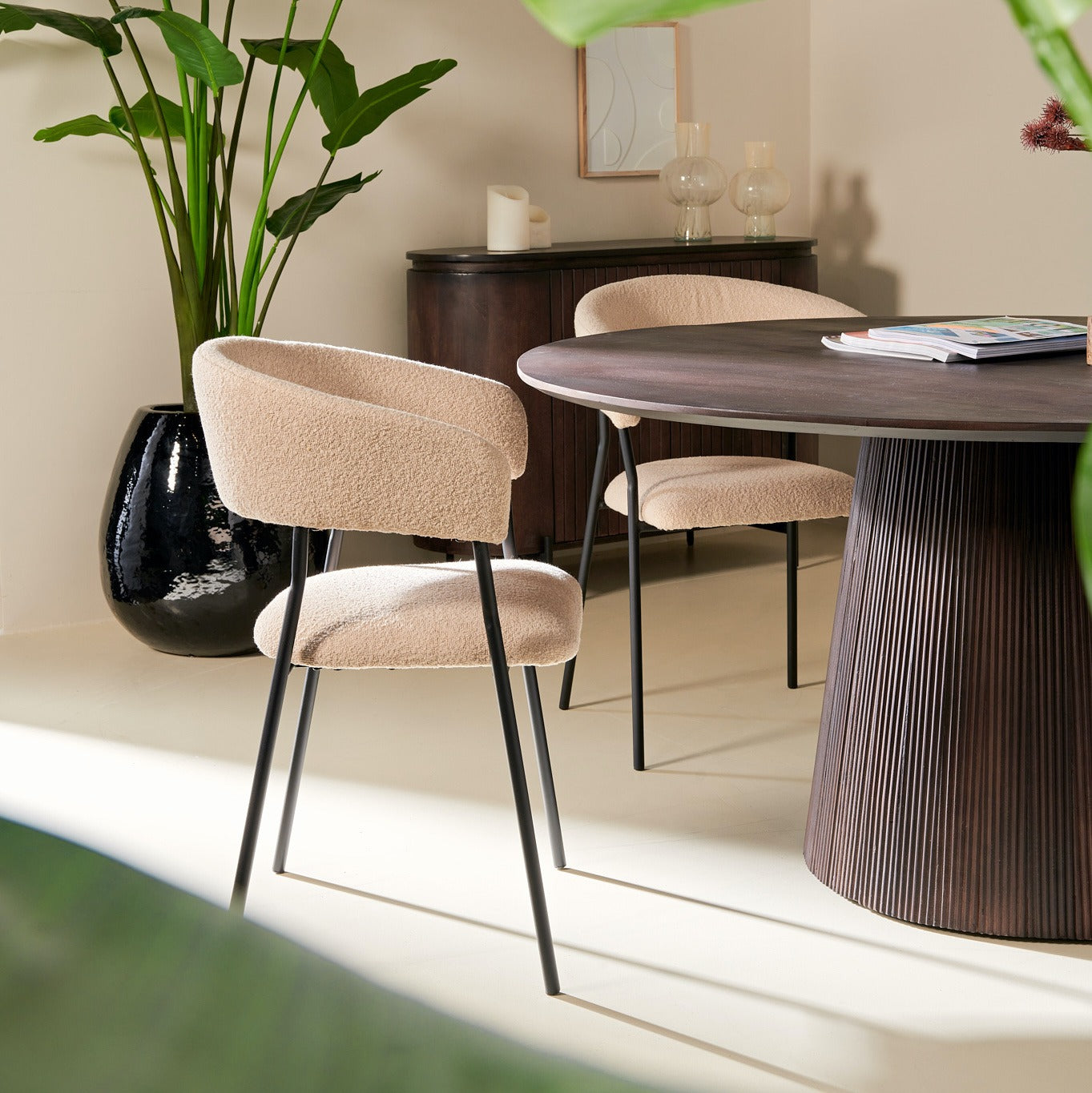 Mokka Ronde Eettafel Donkerbruin - Ø150cm