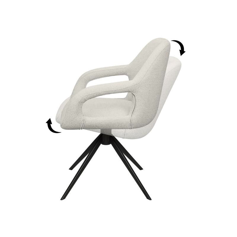 Move armstoel Stof Sahara champignon - relaxfunctie - zwart frame