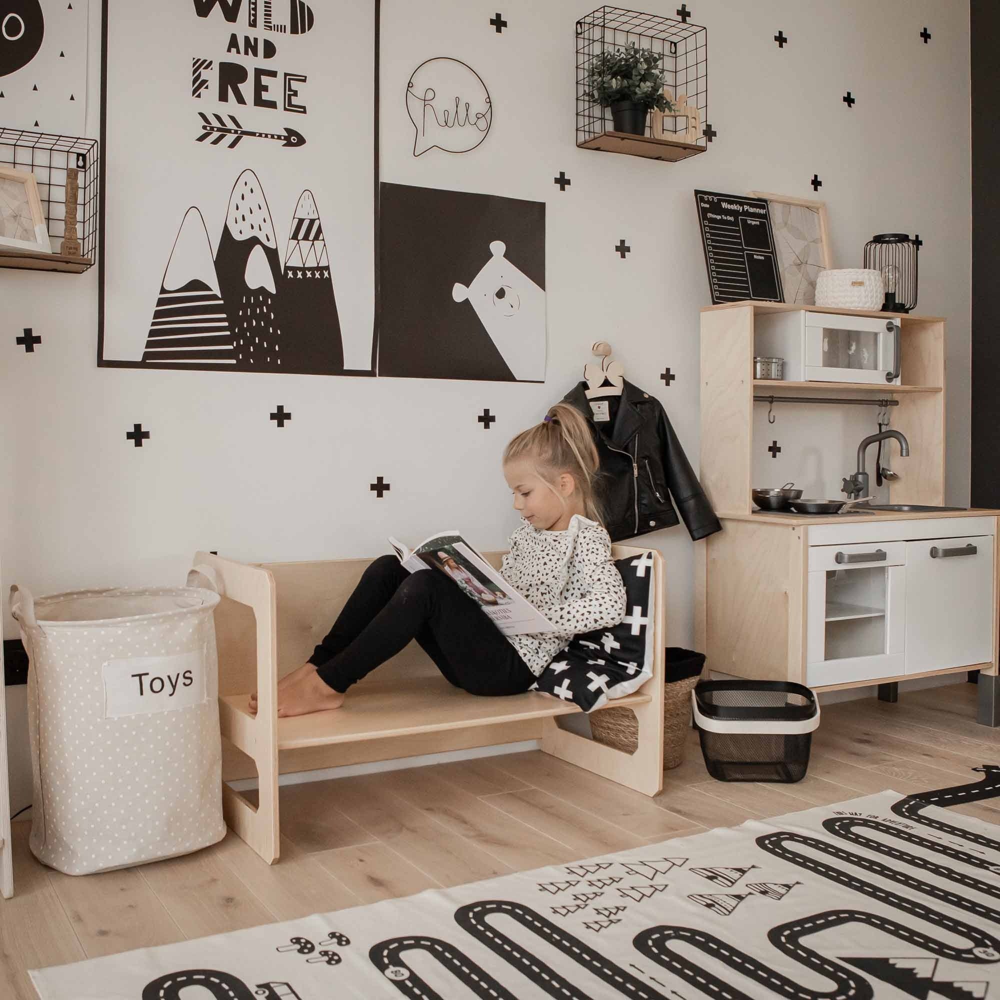 Montessori tafeltje en stoeltje set - naturel hout