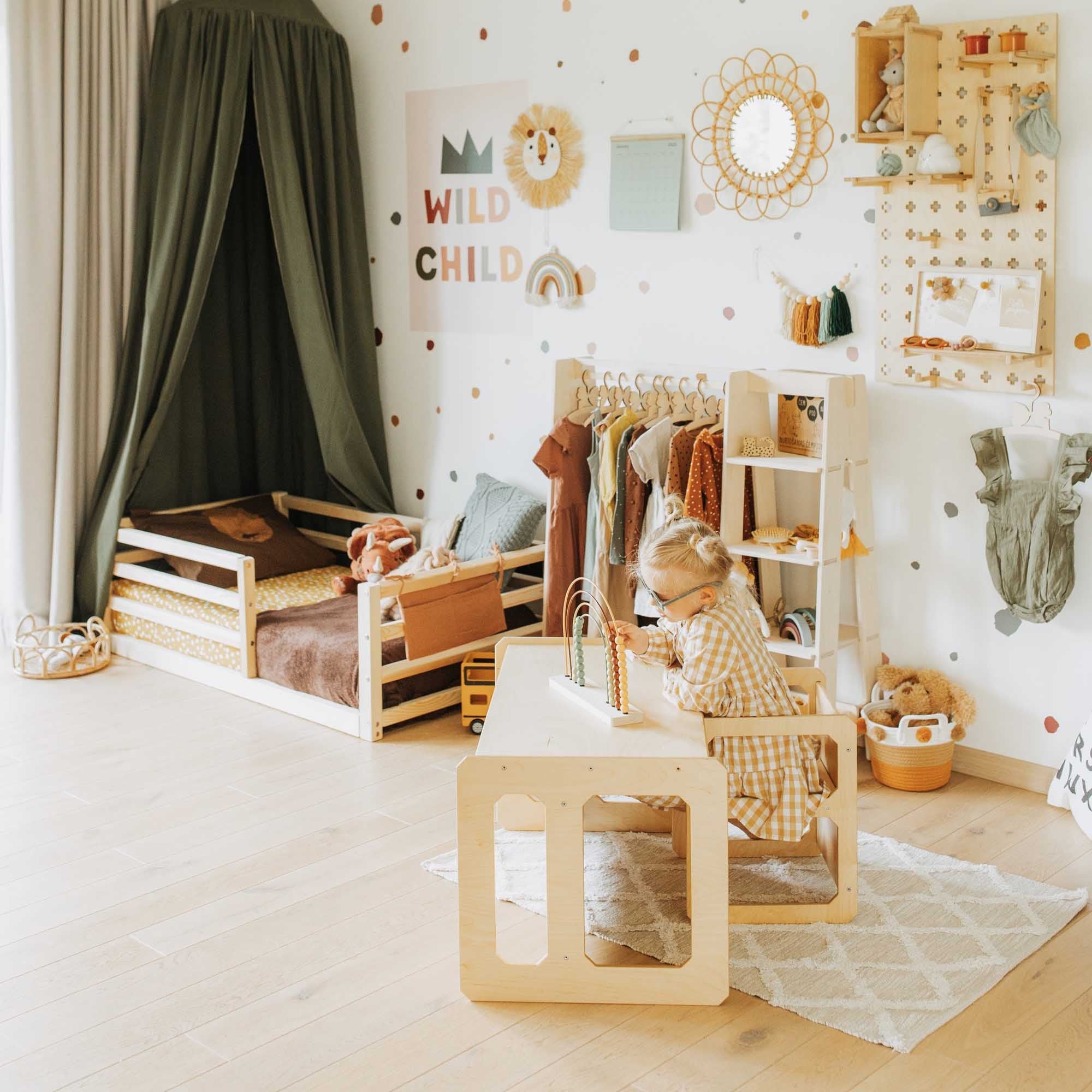 Montessori tafeltje en stoeltje set - naturel hout