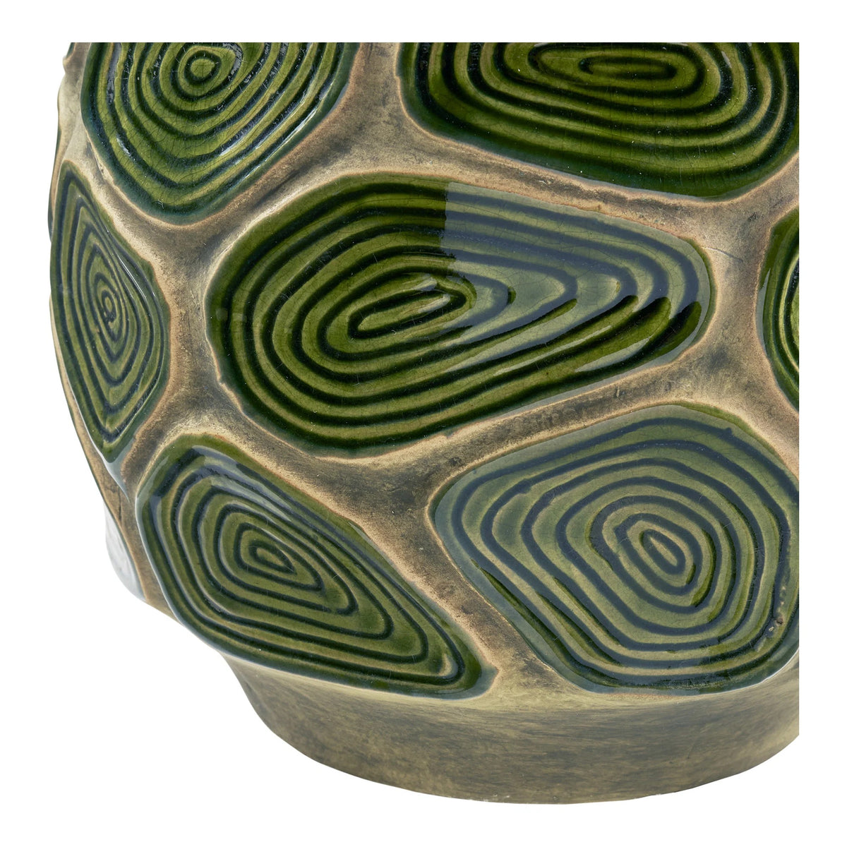 Bloempot - keramiek, donker bosgroen/bruin, ø18x16 cm