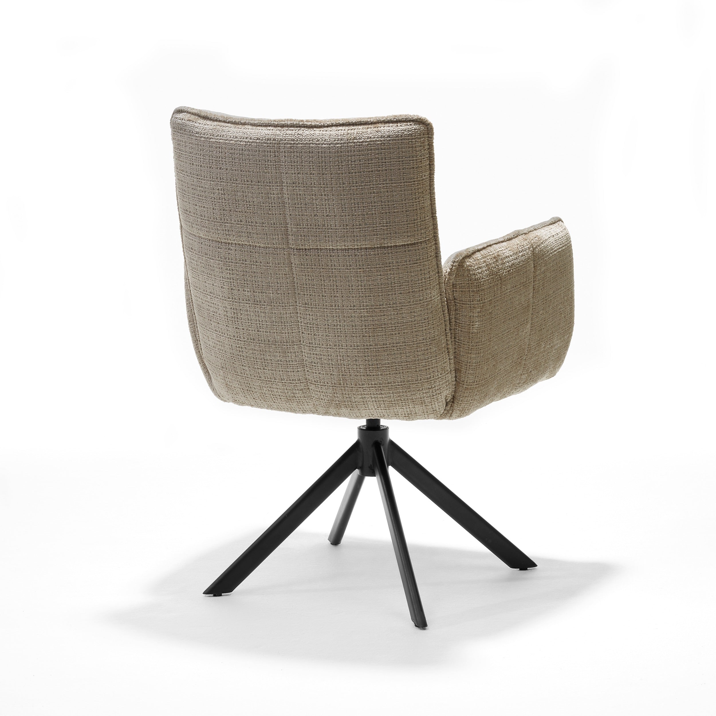 Nova armstoel, stof Cremona #14 beige - 360° draaibaar, zwart frame A360