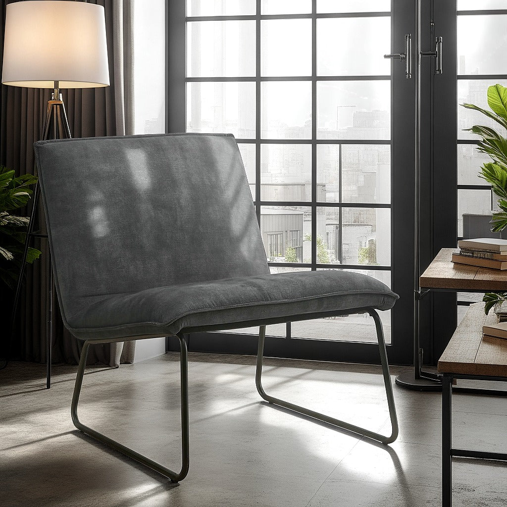 Fauteuil James - microleer antraciet