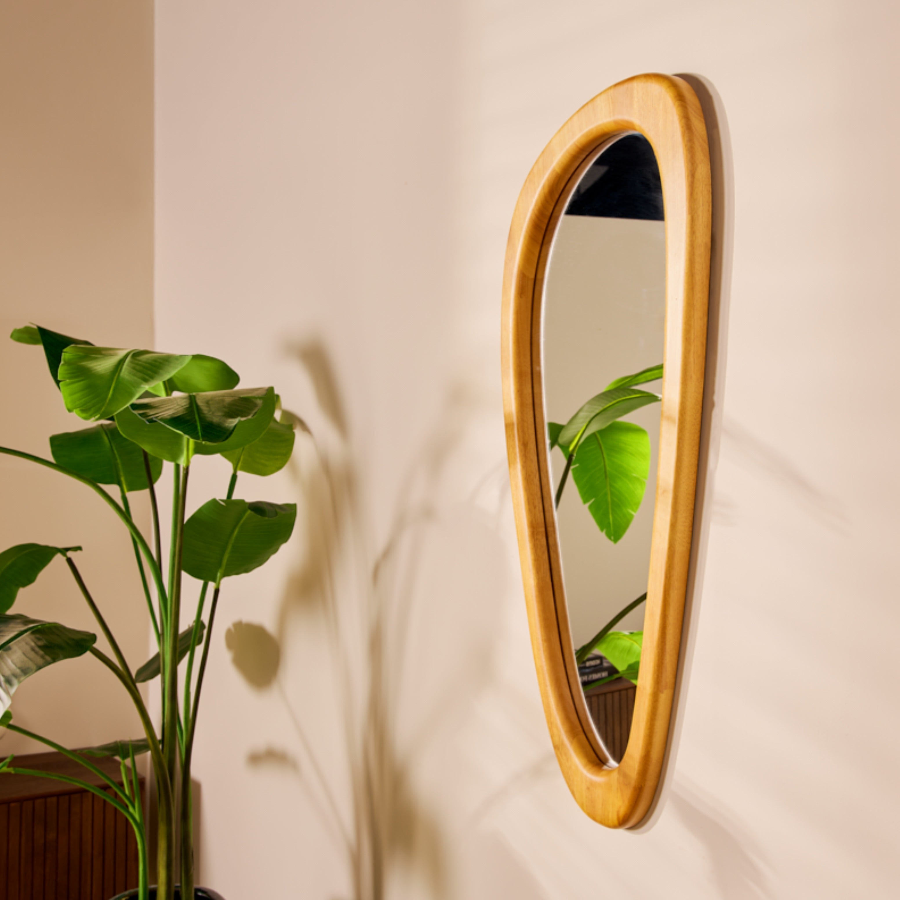 Organische Spiegel Fred - Hout 120cm