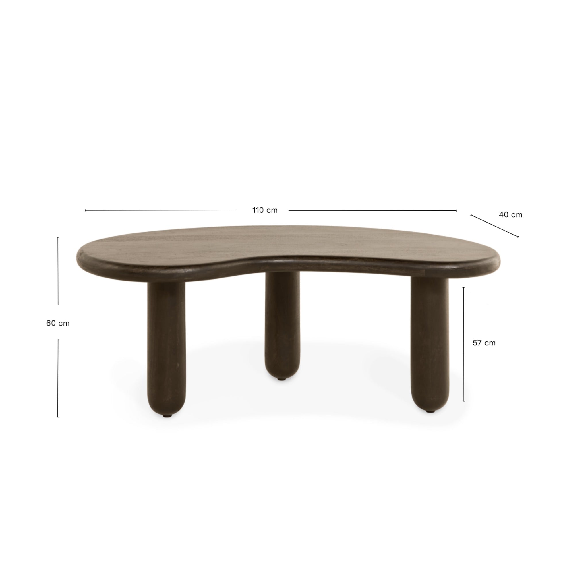 Salontafel Rondo - 110cm Donkerbruin