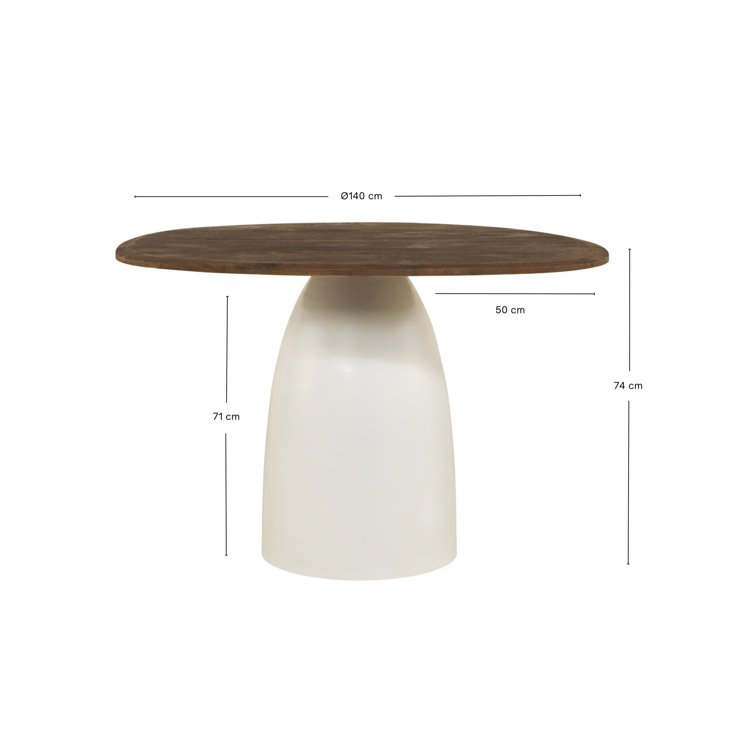 Eettafel Bora - Ø140 cm Bruin & Beige