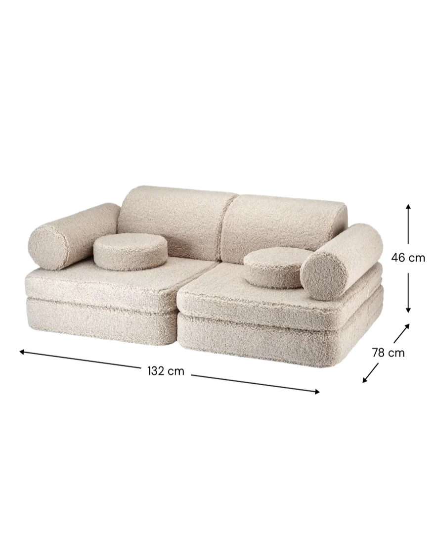 Wigiwama Biscuit Settee - speelbank - kinderbank, creme