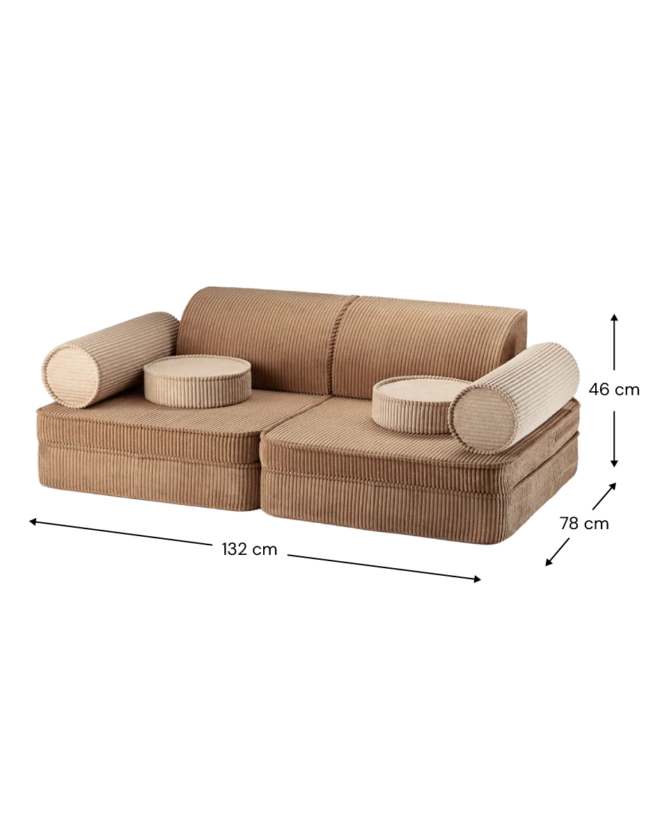 Wigiwama Toffee Settee - speelbank - kinderbank, bruin