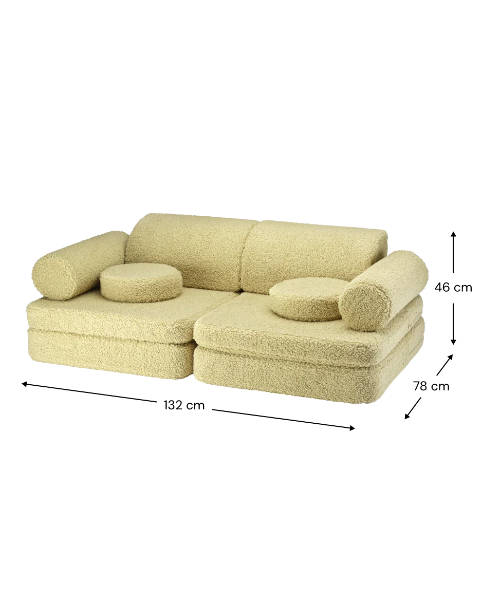 Wigiwama Matcha Settee - speelbank - kinderbank, groen